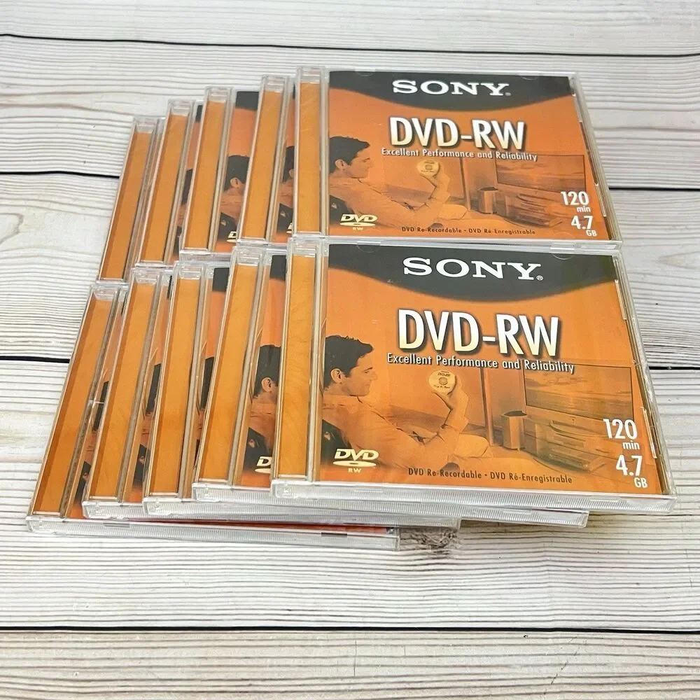 Sony DVD-RW Blank Discs 4.7GB 120 Min Re-Recordable 10 Sealed Discs (Lot of 2)
